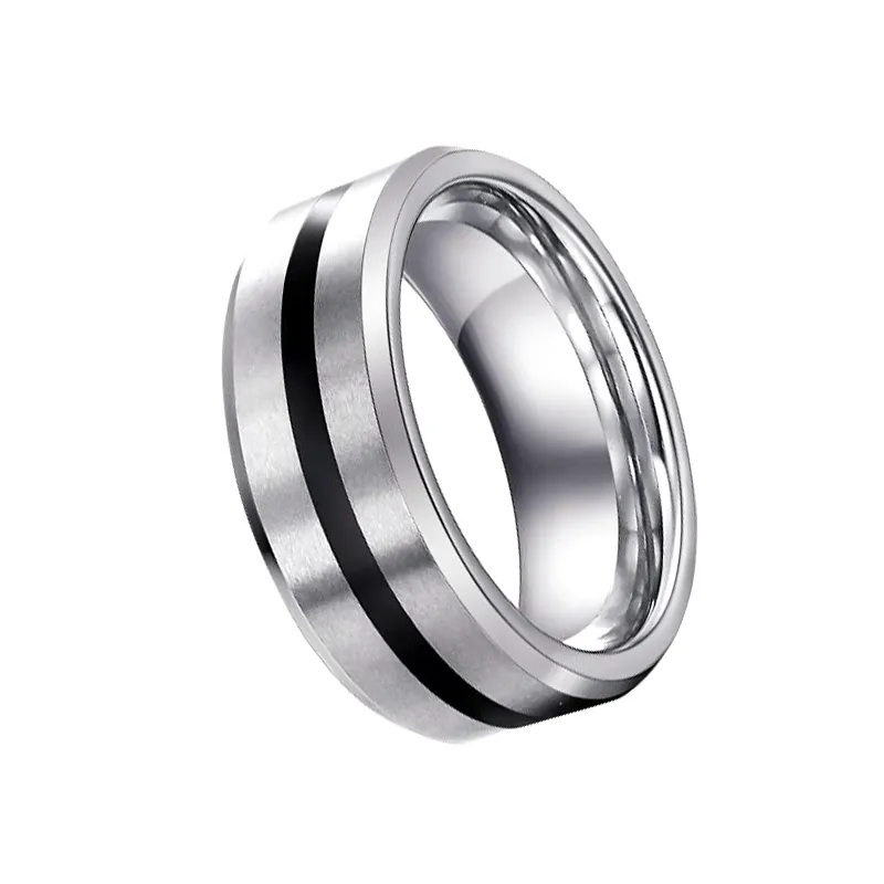 Титановое магнитное кольцо с лазерным логотипом из циркония, обручальные кольца из нержавеющей стали
