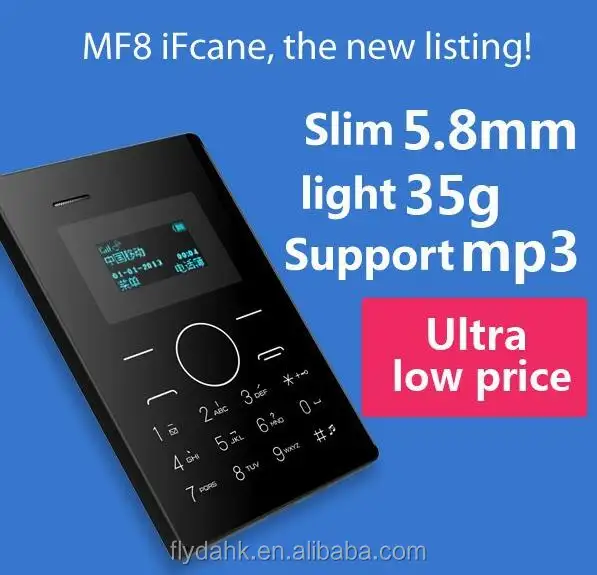 مصغرة Q1 جيب الهاتف المحمول IFcane MF8 بطاقة الائتمان الهاتف LED للأطفال FM BT PK AIEK M5 M3 E1