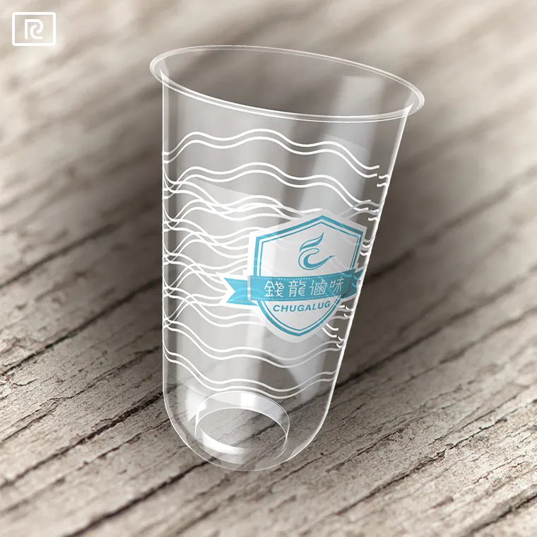 Q700-A PP 24oz 700ml custom printing disposable clear plastic cup with ball shape bottom