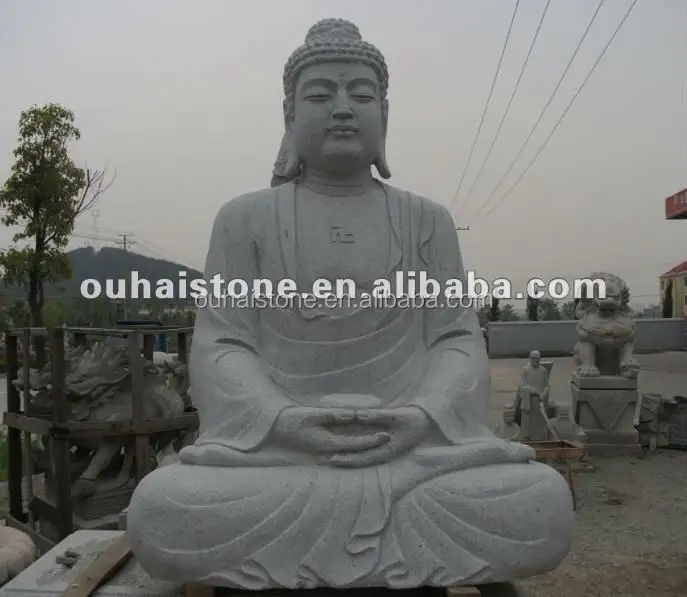 Estatua de granito de Buda tailandés, adorno de escultura de jardín