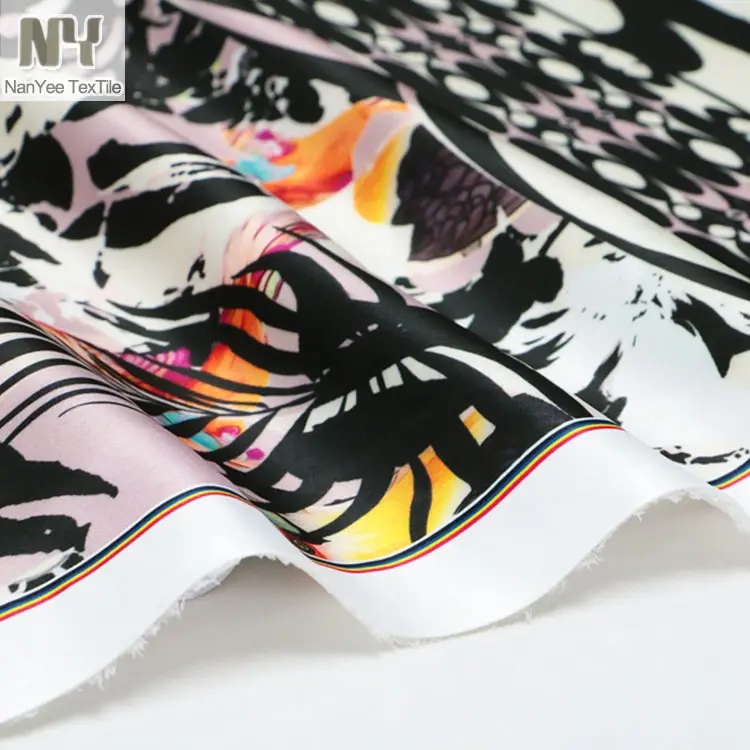 Nanoyee — Textile Polyester, tissu imprimé abstrait pour robe