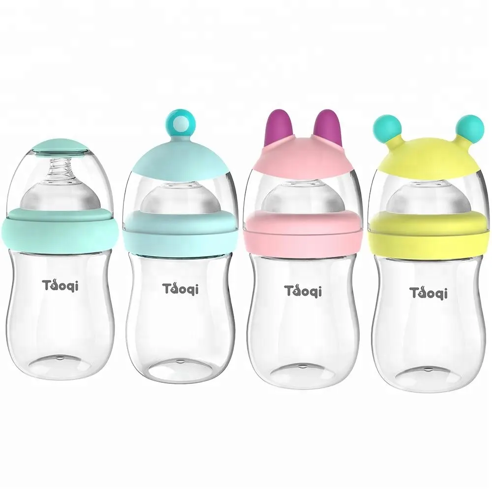 Garrafa de bebê sem bpa 180ml, garrafa de alimentação sem bpa de plástico, pescoço largo pp