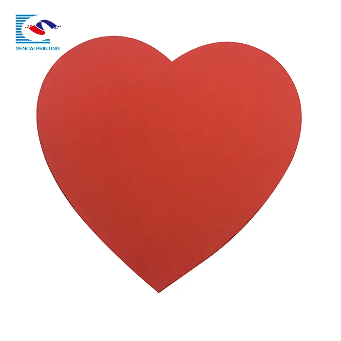 Caixa de presente de embalagem de forma de coração vermelho personalizado para chocolate