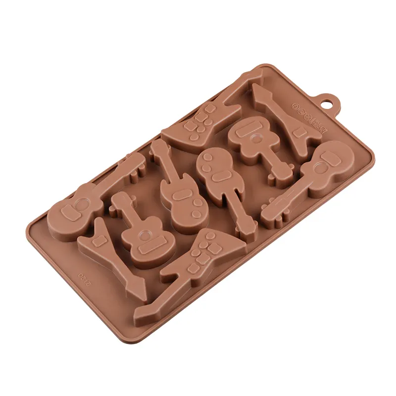 Molde de silicone para chocolate, faça você mesmo, molde de 3d para estilizar violino, fondant, sabonete, artesanato, decoração de bolo, bandeja de cubo de gelo, molde