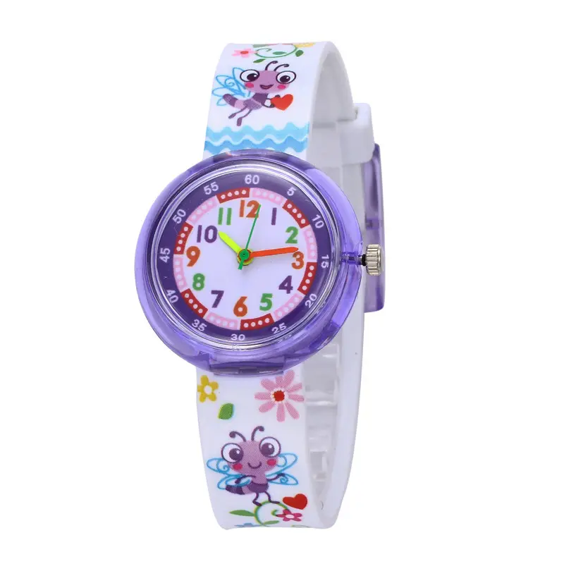 Relógio de pulso infantil, WJ-8554 pulseira de silicone bonito de desenhos animados, crianças, relógios de pulso
