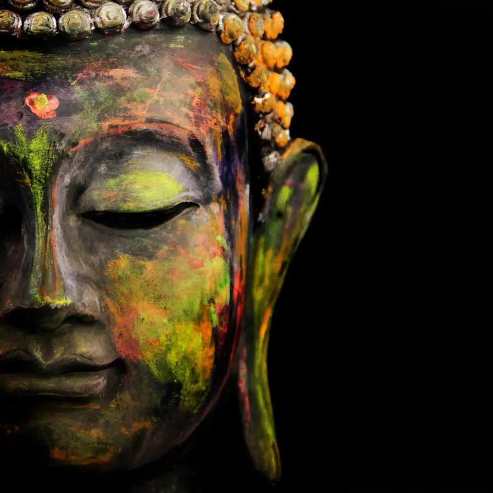 Pintura en lienzo de Buda gigante, arte de pared abstracto moderno de alta calidad