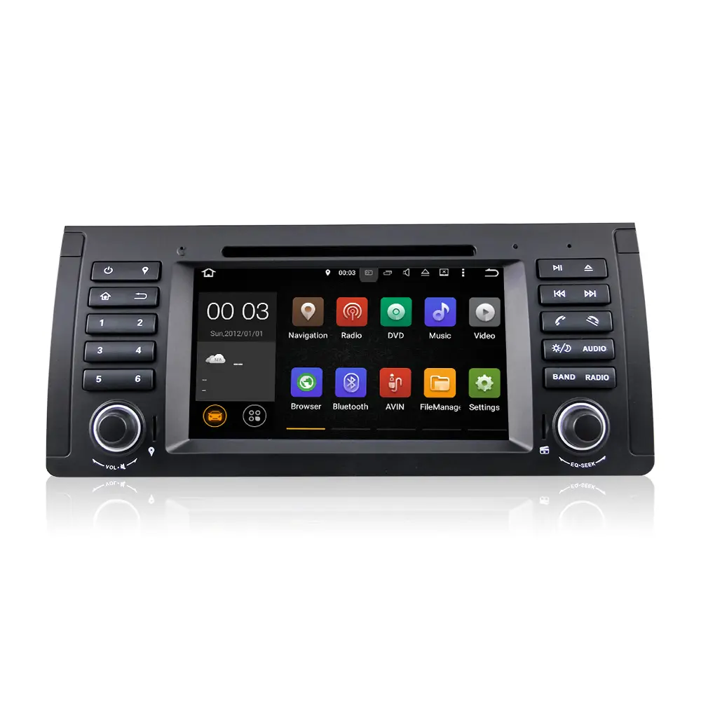 Winmark Android 5.1 Car Audio Dvd GPS Radio 7 Pollice 1 Din Per BMW Serie 5 E39 2002-2003 con il Nuovo-Pin DU7061