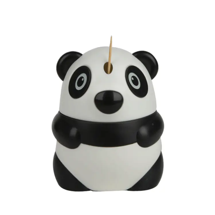 Casa Sala Criativo Engraçado Bonito Imprensa Tipo China Panda Forma Dispenser Titular Cartoon Plástico Automático Toothpick Box