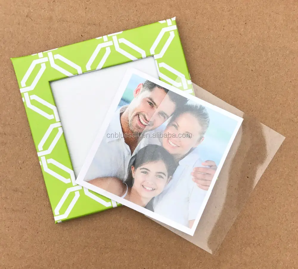 Green frame photo, Mat paper photo frame, 2x2" table craft
