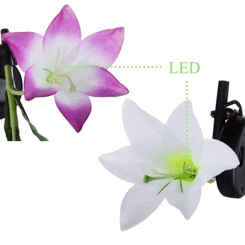 Yard Bahçe Yolu Yolu Güneş Enerjisi yapay çiçek Peyzaj LED çiçek ışık