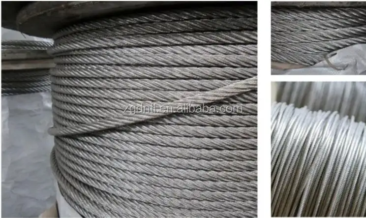 316 Stainless Steel Cable 7x7 wire rod for fishing Quality Rope Galv And Ungalv General Purpose 6x7/7x7/6x19/7x19