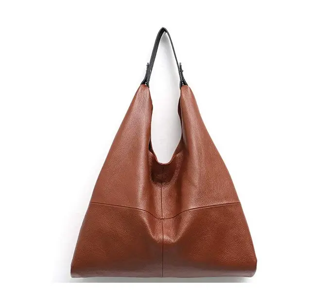 กระเป๋าถือหนังแท้สำหรับผู้หญิง,กระเป๋าสะพายไหล่ใบใหญ่แบบลำลองแฮนด์เมดวินเทจกระเป๋าช้อปปิ้งแบบ Snap