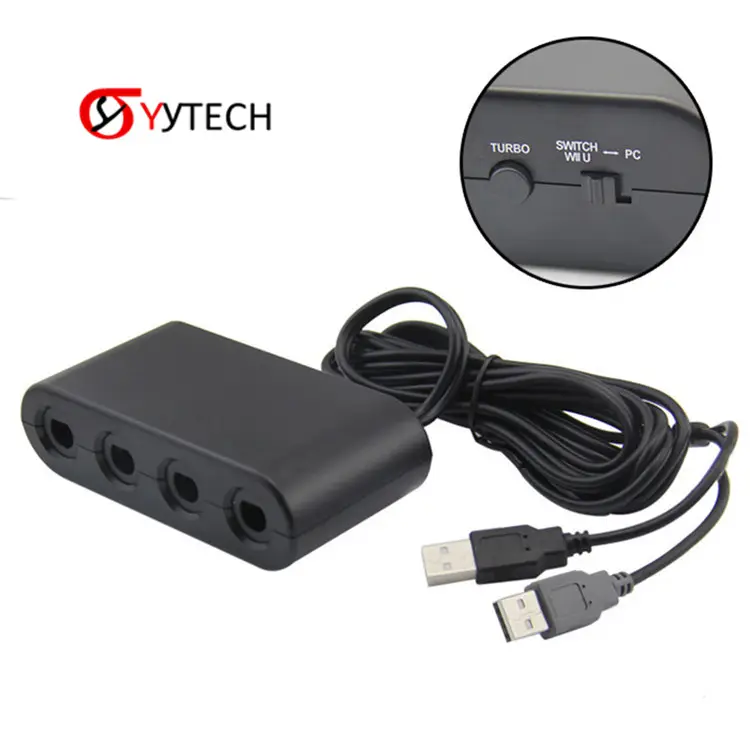 SYYTECH-Adaptador de 4 puertos para Nintendo Switch WII U, accesorio de juego