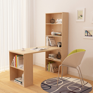 Mesa de estudio con diseño de estantería, mesa de ordenador de madera moderna para el hogar y la sala de estar - Product Image 2
