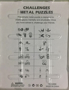 8pcs/set IQ <strong>Test</strong> Logical Brain Teaser Metal Wire Puzzles for Adults