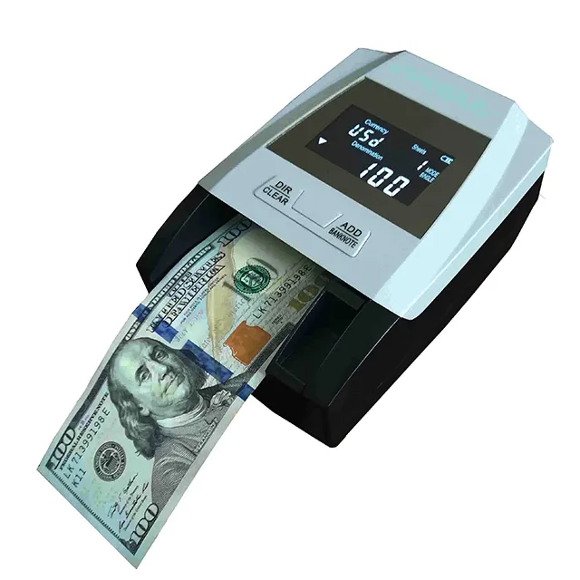 R100A dollar AMÉRICAIN en 4 orientations mini caisse euro usd comptage uv lumière monnaie machine à compter les billets détecteur de fausse monnaie