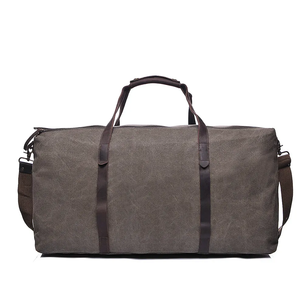 Bolsa de viaje de lona para hombre, equipaje impermeable, ropa deportiva vintage con logotipo personalizado
