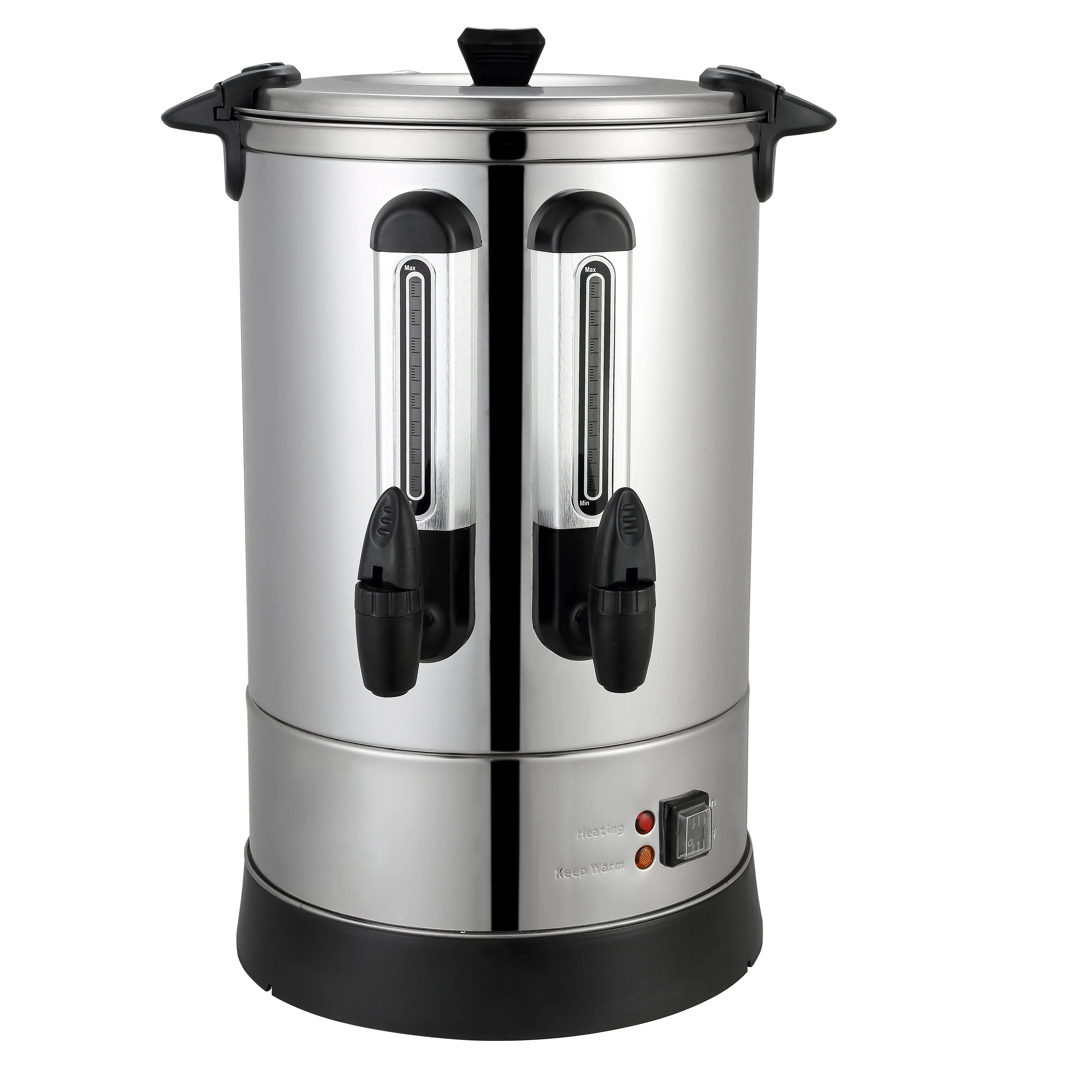 Tea Maker Boiler Machine Double Tanks 2 Taps Milk Warming Double Boiler Commercial Stainless Steel Water Boiler Electric 20L