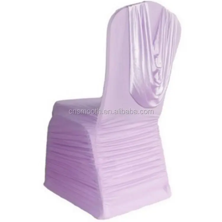 Elegant Banquet Back Spandex Swag Ruffled Chair Cover With Valance für Wedding