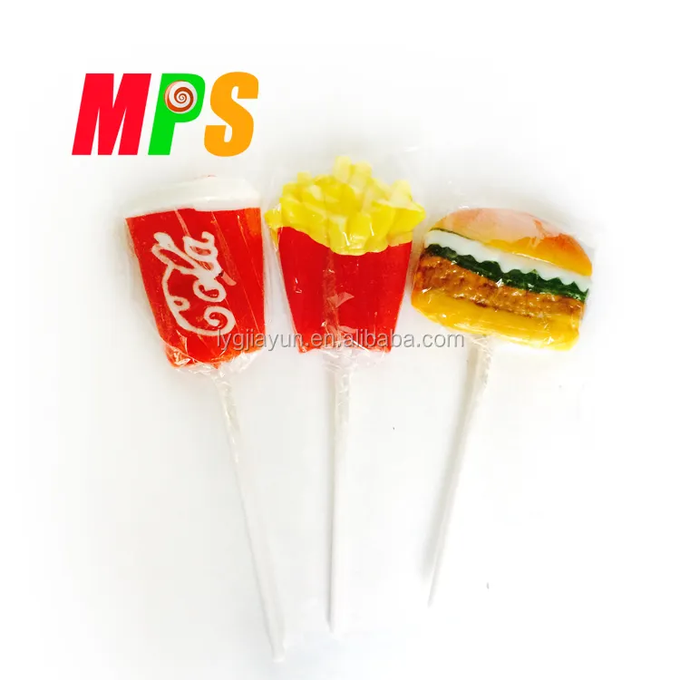 Personalizado de comida rápida formas Lollipop Candy fábrica de dulces