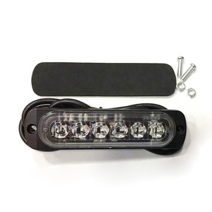 12V 24V בטיחות אזהרת צד אור משטח הר 6LED סופר דק LED mini strobe אור עבור מכונית משאית - Product Image 2