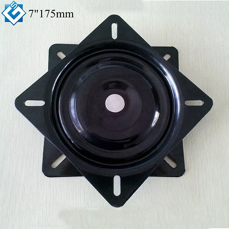 De espacio inteligente rodamientos de bolas de acero soporte de 7 pulgadas 175mm negro 360 Grado de rotar hardware placa giratoria