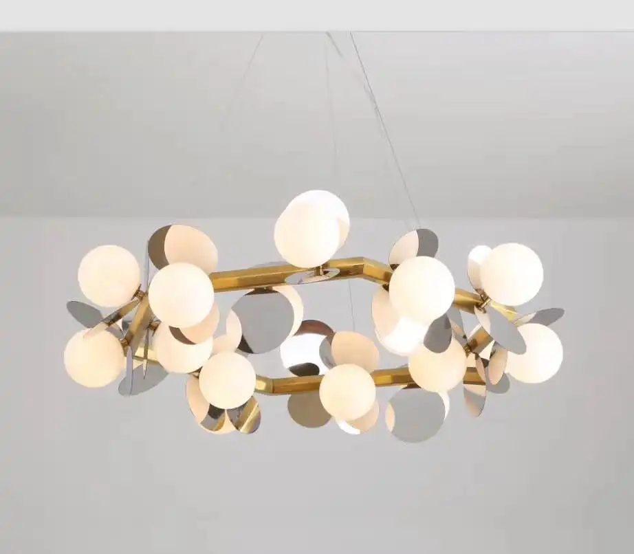 Moderne italienische Stil Sputnik Milchglas Kronleuchter Decken leuchten Modo18 Lichter