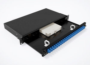 FTTH 1U 19 英寸机架安装 SC FC LC ST 端口 96 48 32 24 12 8 端口核心 ODF 光纤贴片面板 - Product Image 4