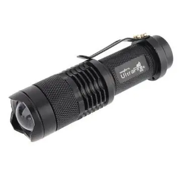 Zoomable mini lampe de poche tactique torche LED étanche avec alimentation 5W batterie au Lithium Rechargeable USB utilisation d'urgence en plein air