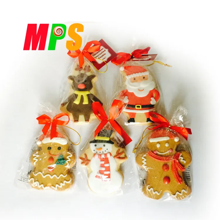 Cookies Kerst Versierde Koekjes Gingerbread Man Biscuit Snacks Gratis Monster 500 Dozen Accepteer Custom Box Verpakking Van Cn