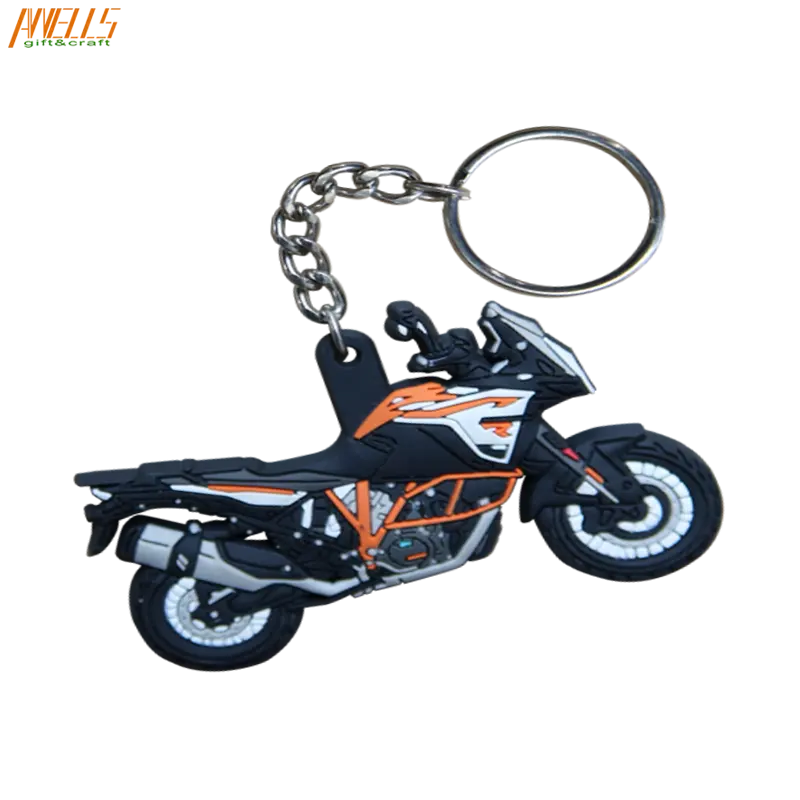 Llavero Flexible y suave personalizado con logotipo de marca, llavero de PVC 3D para motocicleta, regalo ideal para coche