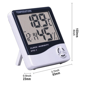 Termohigrómetro digital con función de reloj, medidor de sensor de temperatura doméstico para medición de humedad