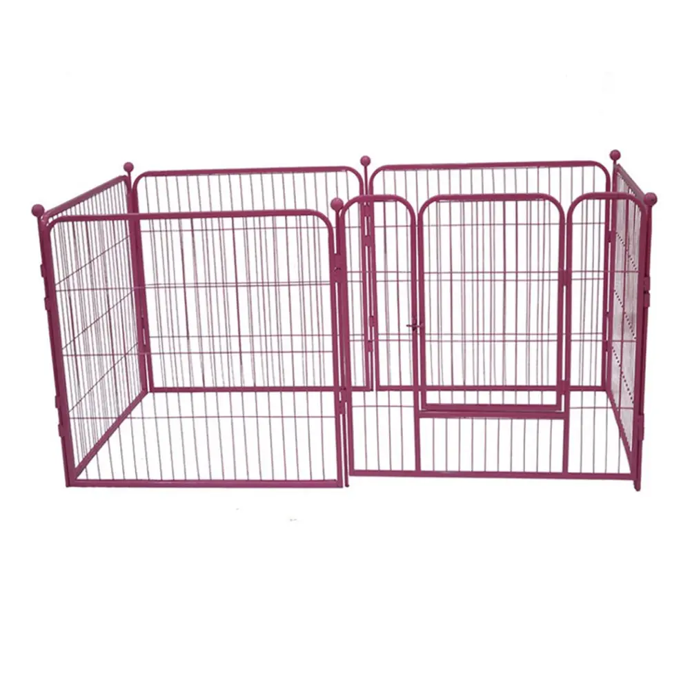 Pas cher portable en métal chien parcs/rose en acier tube chiot clôture/extérieur intérieur utilisé chiot enclos