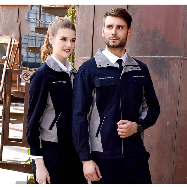 Veste et pantalon de sécurité de la marine, uniforme professionnel pour travailleurs industriels, 1 pièce