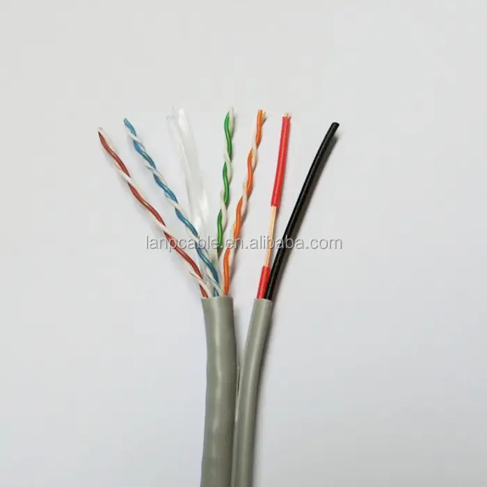 4 Twisted Pairs LAN Cable UTP Cat6 with Power Wires for Security Camera System