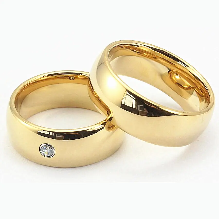 SZ Cheng joyeros carburo de tungsteno joyería China anillo de acero inoxidable chapado en oro