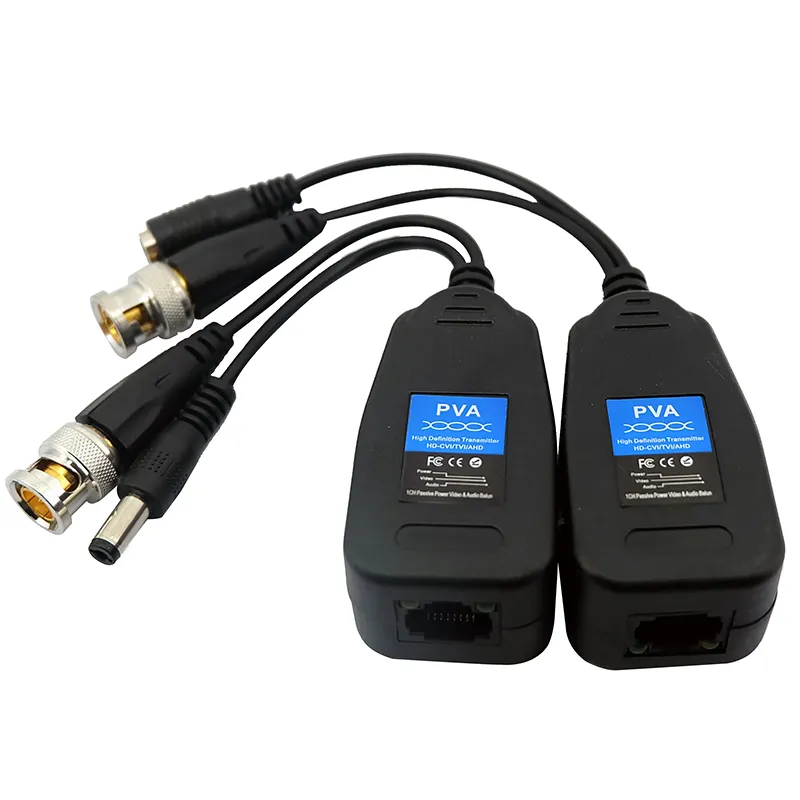 Balun pasivo de vídeo poe PVA con conector de alimentación y transmisor de datos RJ45 CAT5