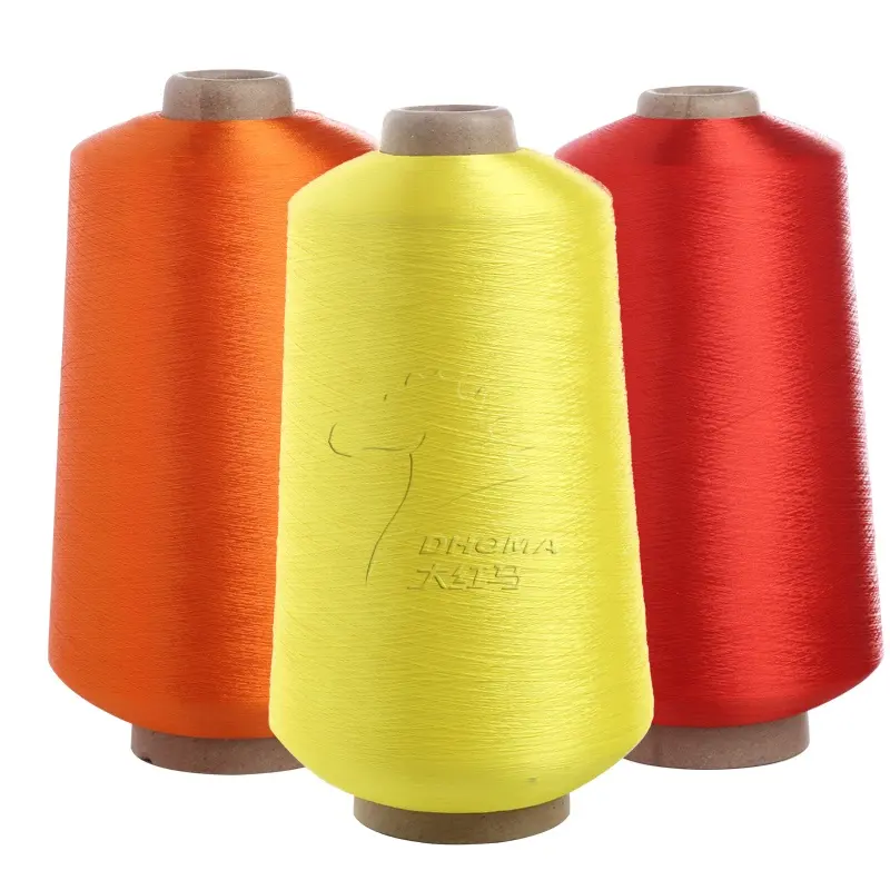 Dhoma Twisted Garn gefärbt PES Polyester Filament Polyester Fdy Garn 50D 75D 100D 150D