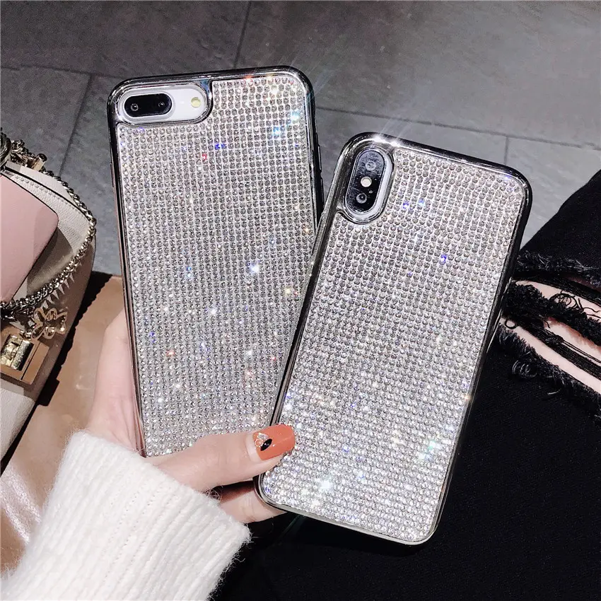 Luxury Bling Bling Full Diamond Mobile Cases For iPhone 6 6Plus 7 8 7Plus 8 Plus X XR Xs max 11 Pro Max Cellphone Case Phone