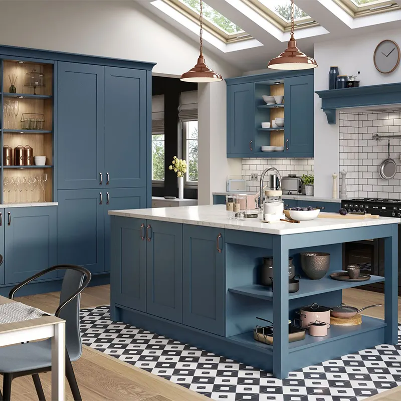 2020 роскошный американский Синий шейкер Vermonhouse, кухонный шкаф