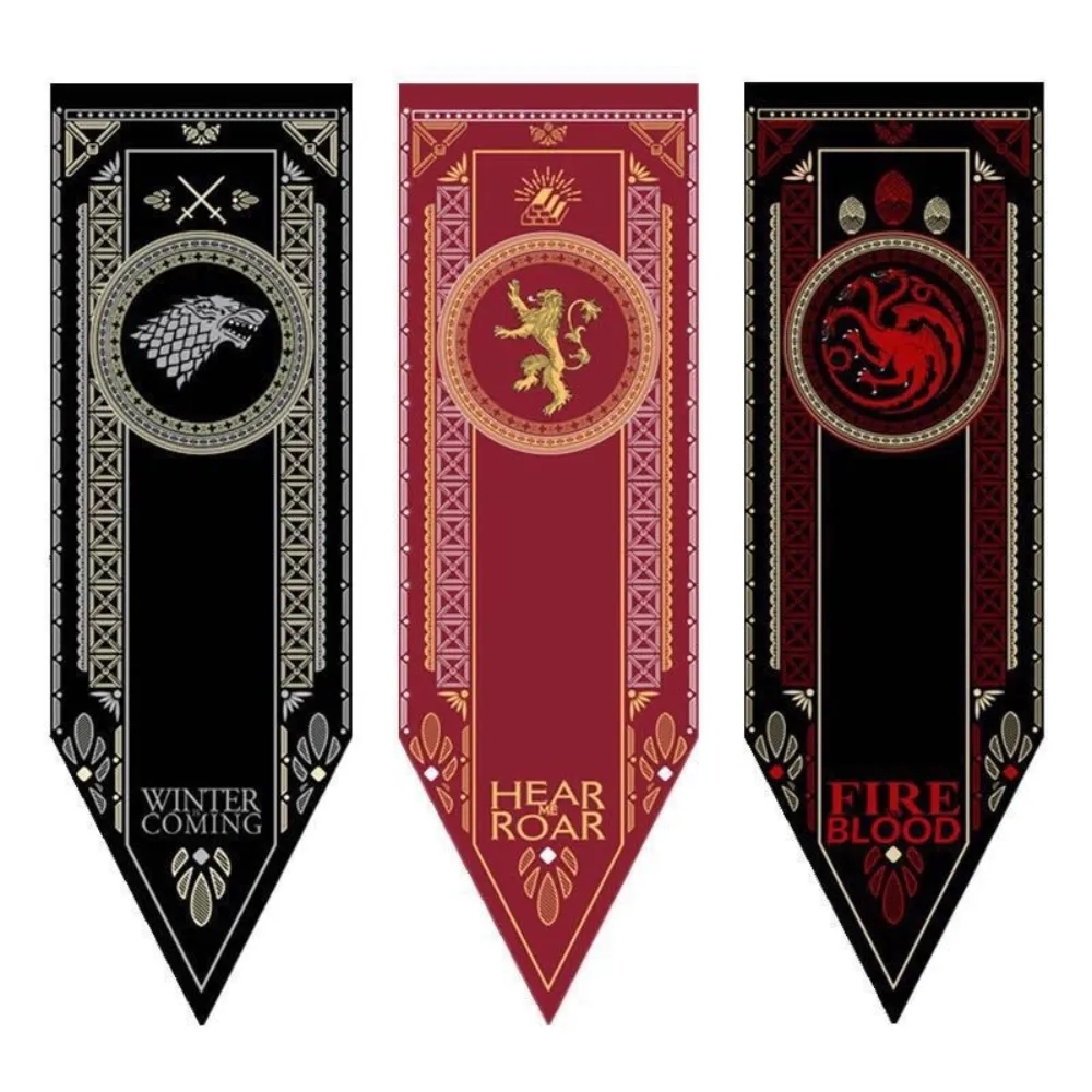 Decorazione personalizzata Bandiere di Game Of Thrones Bolton/Baratheon/Greyjoy/Lannister/Martell/Stark/Targaryen /Tyrell