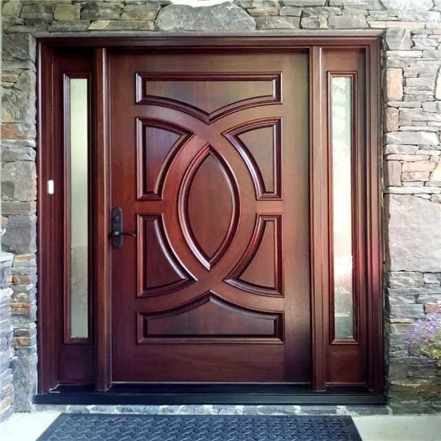 玄関木製ドアデザインフィリピンと窓枠デザイン