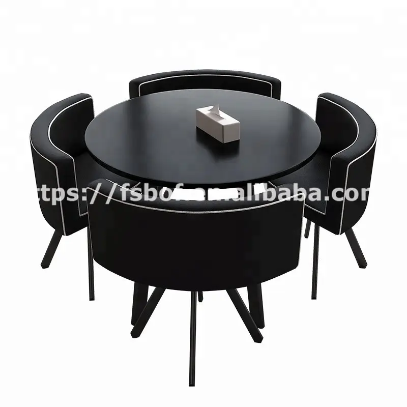 Table à manger et chaises de restaurant en fer forgé à la mode, meubles de café