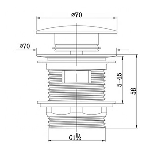 1 1/2 60MM macchina per la pulizia dello scarico in ottone Pop-Up scarico vasca da bagno lavello Click scolapiatti con coperchio grande troppopieno - Product Image 2