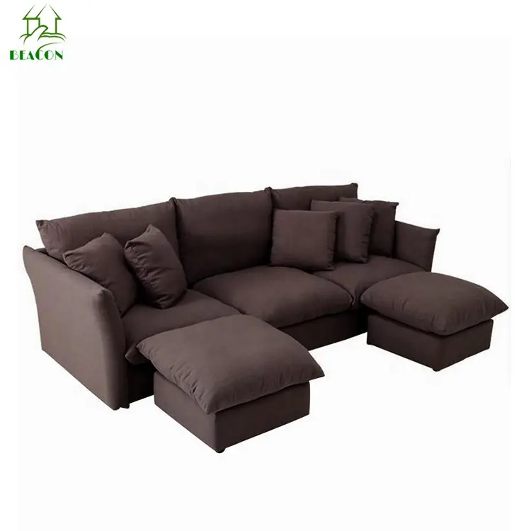 Bán Buôn Mô Hình Mới Sofa Sets Thiết Kế Hiện Đại Home Funiture L Loại Vải Chất Liệu Phòng Khách Sofa Set