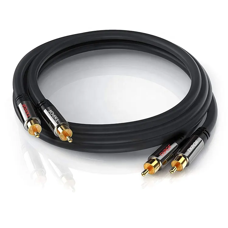 CE RoHS high quality copper conductor 2RCA male to 2RCA male audio cable