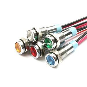 6mm <strong>LED</strong> Metal Indicator light 6mm waterproof Signal lamp <strong>6V</strong> 12V 24V 220v <strong>led</strong> indicator light 12v with wire