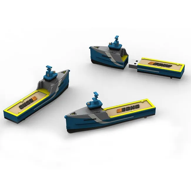 Lápiz USB 3D personalizado de PVC, 8gb, 16gb, en forma de barco