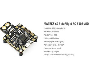 Системы Matek BetaFlight F405-AIO STM32F405 Raceflight контроллер встроенный PDB 5В 9В 2A Dual BEC - Product Image 2