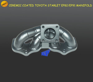 Ceramic Coating 3mm Tube Thickness Steam Pipe Fit To*yota Starlet <strong>EP82</strong> EP91 Stainless Racing Exhaust Manifold Header T25 Flange